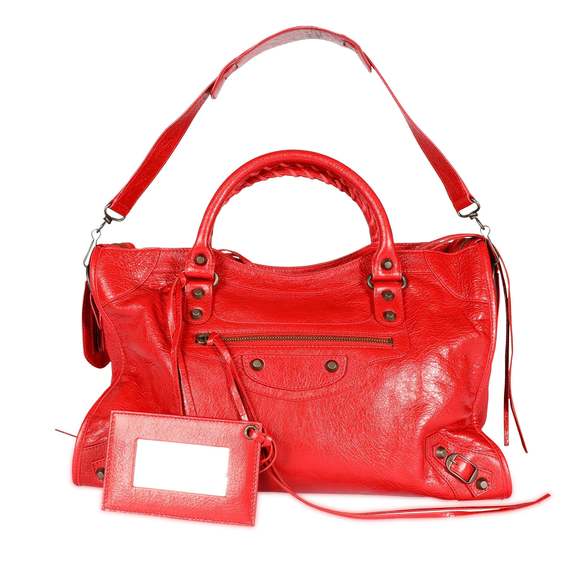 Balenciaga Red Lipstick Lambskin Classic City Bag - Picture 3 of 9